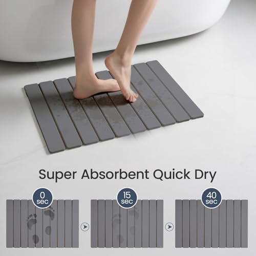 Meowoo Foldable Stone Bath Mat, 15.7" x 11.8" Diatomaceous Earth Mat - Image 4
