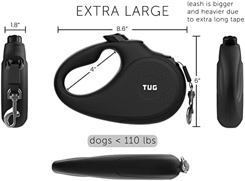 TUG Monochrome XL Retractable Dog Leash, 26 ft - Image 2