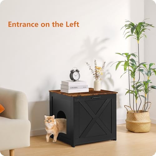 Dwanton Cat Litter Box Enclosure, Hidden Litter Box Furniture, 23.6 Inches - Image 3