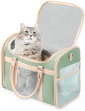 Luxury Mint Green PU Leather Pet Carrier Bag, Airline Compliant Portable Travel by Lilliella