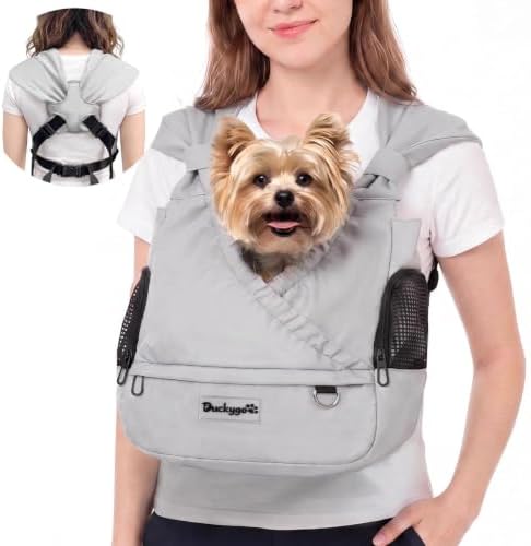 Small Dog Sling Carrier, Hands-Free by Duckygoo