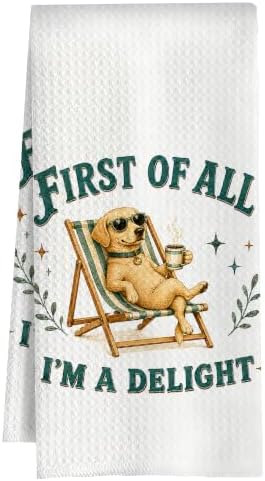 Labrador Retriever Kitchen Towel, Cute Dog Hand Towel, Funny Dog Lover Gift by Huastatewolf