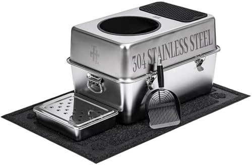 304 Stainless Steel Cat Litter Box, Fully Enclosed Leak-Proof & Rust-Proof by 304StainlessSteelLitterBox