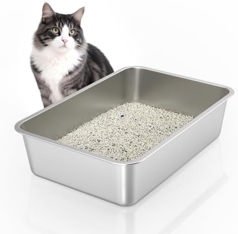 WENBOKMIN Stainless Steel Cat Litter Box by Wenbokmin