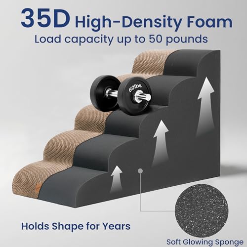 GoGoBunny Ramp Dog Stairs for High Beds 22.6" H, 5-Step Dog Slope Stairs - Image 7