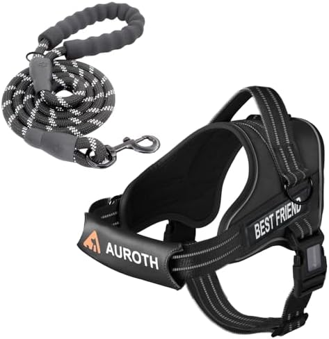 AUROTH Dog Harness for Large Dogs No Pull Tactical Harness and Leash Set by AurothPets