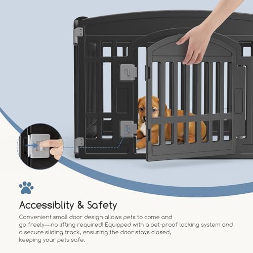 DUMOS Dog Playpen, 24 Inch 4 Panels Plastic Small Pet Fence Play Pen - Image 4