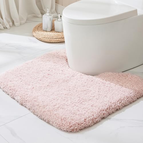 Disolla Toilet Rug 22x24 Sakura Pink, Soft Toilet Mat U-Shaped Washable - Image 5