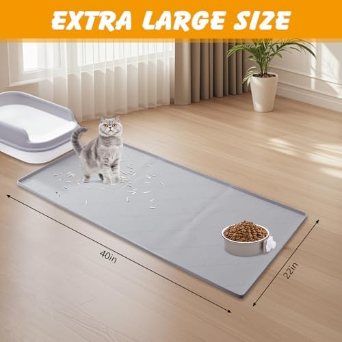 Large Cat Litter Mat 40x22 in, Waterproof Silicone - Image 3
