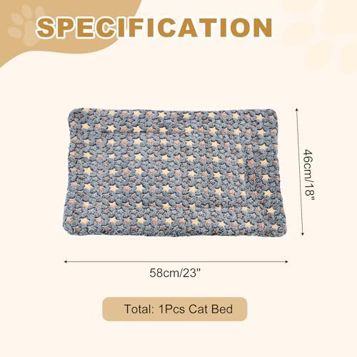 Dog Cat Bed Mat, Soft Coral Fleece Pet Cushion Pad - Image 2