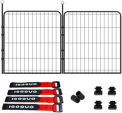 Puppy Playpen Indoor/Outdoor, 2 Add-On Panels Dog Pen Play Pen by IGOOUO