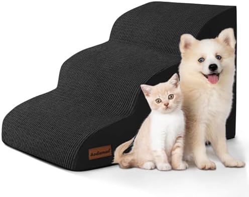 Aodisman Dog Stairs for Small Dogs and Cats, 3-Step Pet Ramp for Couch by AODISMAN