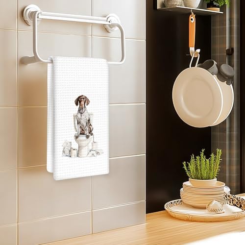 Funny German Shorthaired Pointer Dog Hand Towels Set of 2, Gifts - Image 2