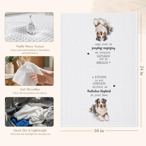Australian Shepherd Kitchen Towel, Funny Dog Lover Gift - Image 2
