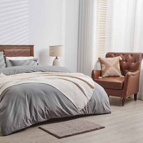 CozeCube Melange Brown Shaggy Bath Mat 32"x20" Non Slip Washable Rug - Image 6