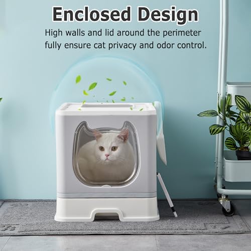 Gefryco Cat Litter Box with Lid, Top Entry Kitten Litter Box with Controlled - Image 4