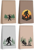 4 Pcs Bigfoot Hand Towels 24x14 Inch, Funny Big Foot Sasquatch Gifts by Hanamiya+Na