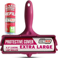 Large Lint Roller 6.3" with Extra Refill -120 Sticky Sheets, Protective Cover by Metkix