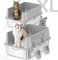 2PACK Stainless Steel Litter Box, Metal Litter Boxs by KITCATY