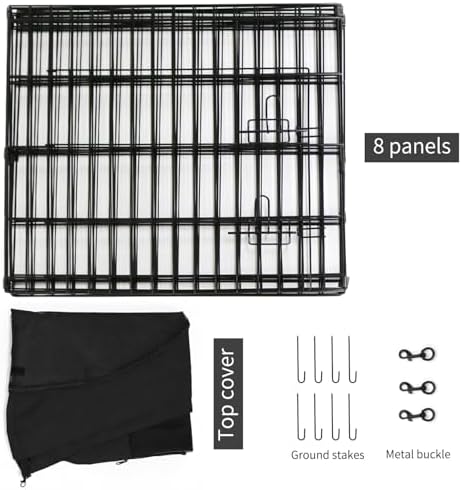 PETIME Foldable Metal Dog Exercise Pen/Pet Puppy Playpen Kennels Yard Fence - Image 6