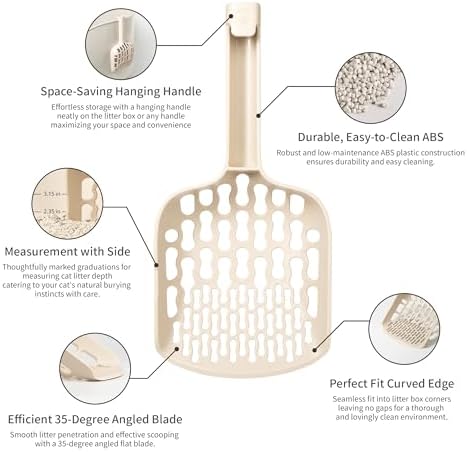 Lady N Cat Litter Scoop for tofu and Clay Litter, Durable Easy-to-Clean ABS - Image 4