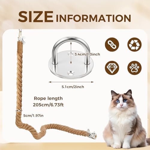 Weysat 2'' x 6.7 ft Cat Climbing Rope - Image 2