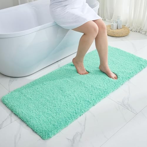 Disolla Mint Green Bathroom Runner Rug 24x70, Plush Extra Large Bath Mat by Disolla