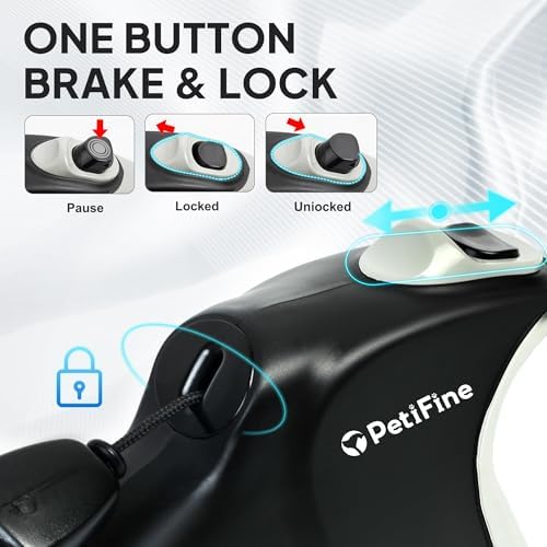 PetiFine Retractable Dog Leash for Large Dogs up to 50kg, 30FT Long Leash - Image 4