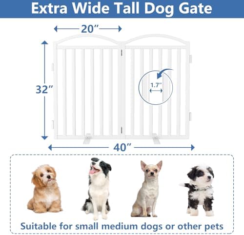 Malier Metal Freestanding Dog Gates, Outdoor Indoor Dog Fences, Extra Wide - Image 6