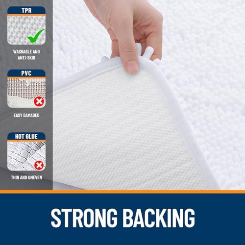 OLANLY Bathroom Runner Rugs 45x27, Extra Soft Absorbent Chenille Bath Rugs - Image 6