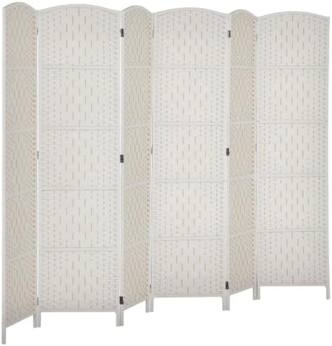 HOMCOM Room Divider 6 Panel Freestanding 6FT Tall Privacy Screen White by HOMCOM
