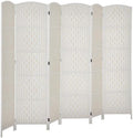 HOMCOM Room Divider 6 Panel Freestanding 6FT Tall Privacy Screen White by HOMCOM