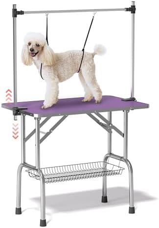 Lyromix 42'' Stainless Steel Pet Dog Grooming Table, Arm/Noose/Tray by Lyromix