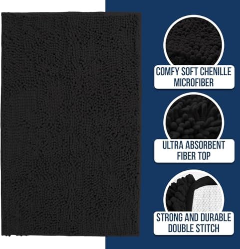 Muddy Mat® | Chenille Bathroom Rugs Quick Dry Microfiber Mats Non Slip Washable - Image 2