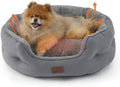 Bedsure Self Warming Cat Bed, Round Washable Small Dog Bed, 25In Grey by BEDSURE