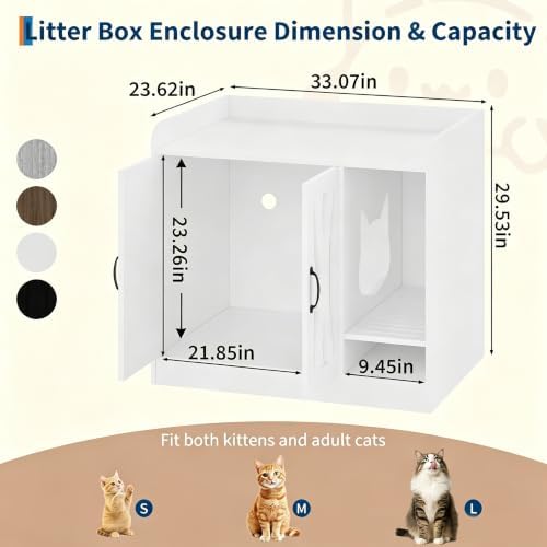 Cat Litter Box Enclosure, Hidden Litter Box Furniture - Image 2