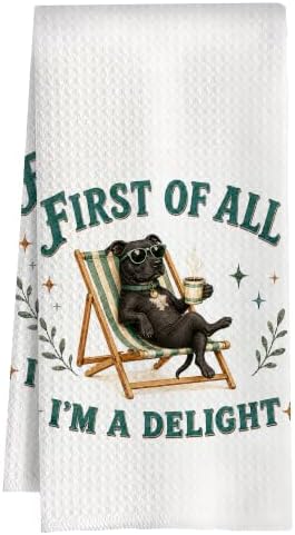 Pitbull Kitchen Towel, Cute Dog Hand Towel, Funny Dog Lover Gift by Huastatewolf