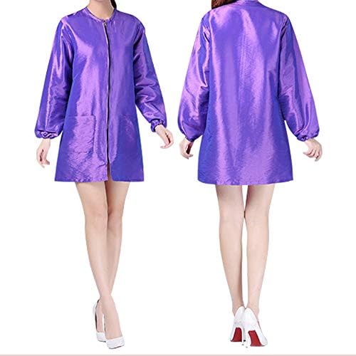 TOPTIE Salon Jacket with Long Sleeve, Unisex Satin Grooming Smock - Image 2