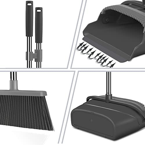 Broom and Dustpan Set for Home, Indoor&Outdoor Sweeping, Stand Up Broom and - Image 3