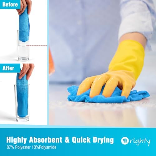 Orighty Microfiber Cleaning Cloth Bulk, 50 Pack Shop Towels 12x12 in - Image 3