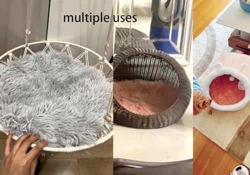RICHRAIN Round Plush Cat Bed Insert Replacement Cat Tree Cushion - Image 4