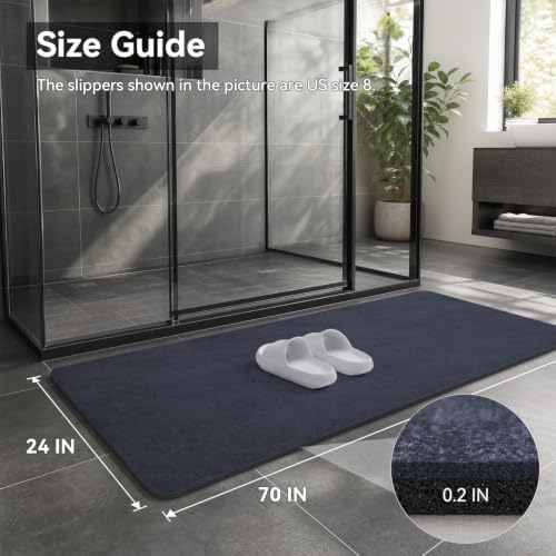 MontVoo -Bath Mat Rug-Rubber Backing Non Slip Quick Dry Absorbent Thin Bathroom - Image 2