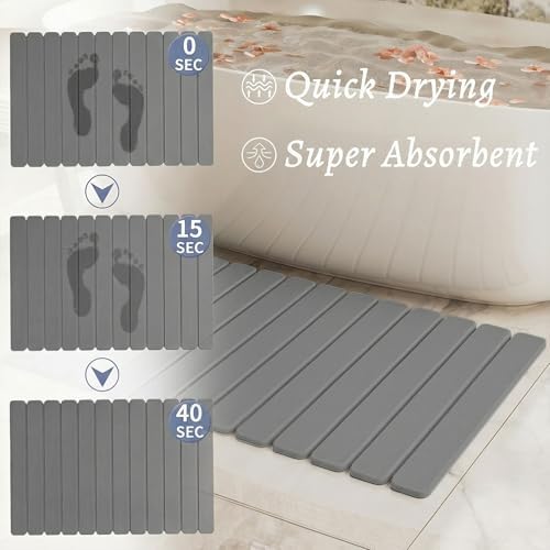 Large Stone Bath Mat 31.5 x 19.7in, Diatomaceous Earth Mat - Image 4