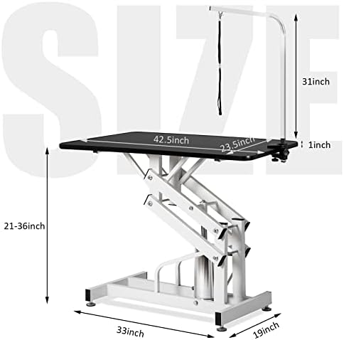42.5” Pet Dog Hydraulic Grooming Table Adjustable Height Trimming Drying Table - Image 3
