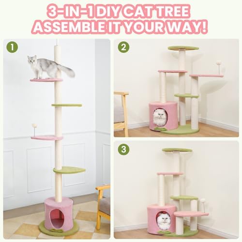 Max & Marlow 95-108" Floor to Ceiling Adjustable Cat Tree - Image 2