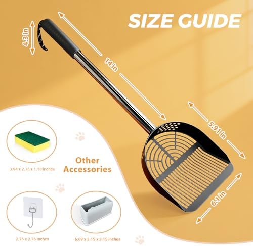 Cat Litter Scoop Deep Shovel, Detachable Long Handle Litter Scooper - Image 4