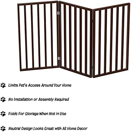 PETMAKER Pet Gate, 3 Panel Freestanding Dog Gate Indoor, 54” x 32” - Image 4
