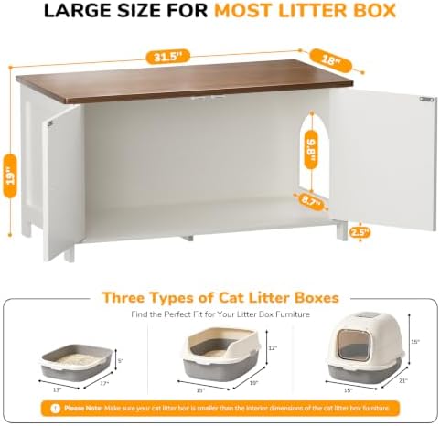 Extra Large Cat Litter Box Enclosure Furniture Dog Proof, Hidden Kitty Washroom - Image 3