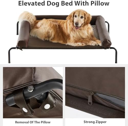 RRPETHOME Elevated Cooling Dog Cot Bed, Large Raised Outdoor Dog Bed - Image 4