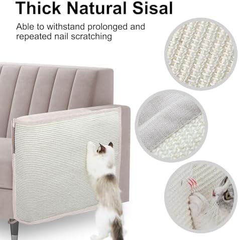 Cat Scratch Sofa Protector, 27.6" L*19.6" W Cat Scratch Furniture Protector Pad - Image 4